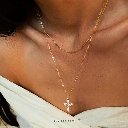 Viral Crown & Cross Necklace