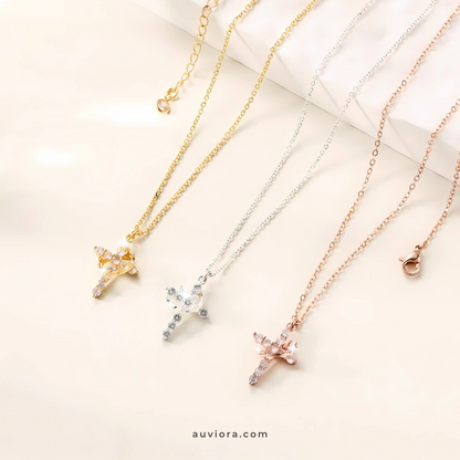 Viral Crown & Cross Necklace